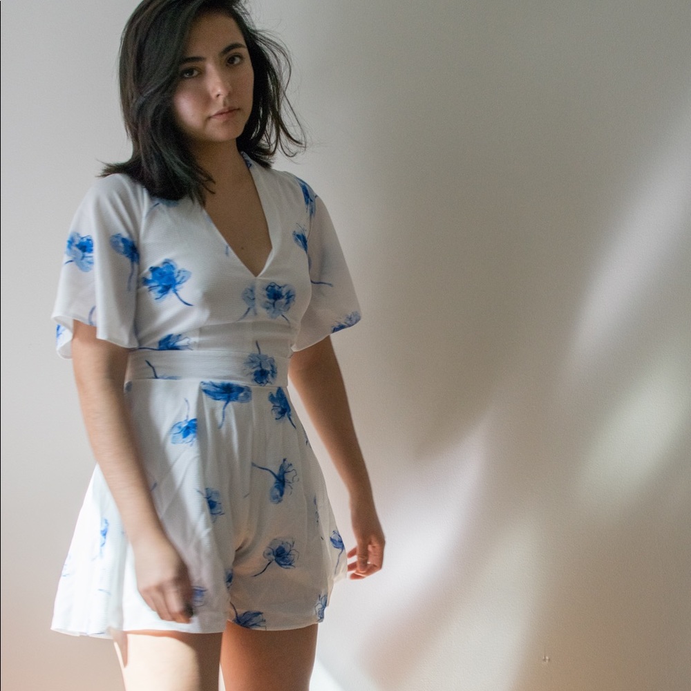 Floral retro romper